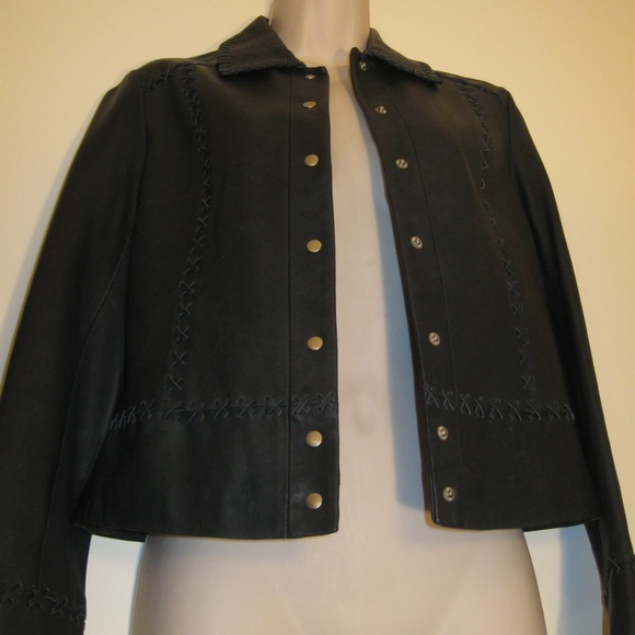 100% Genuine Black Leather Jacket - Picture 2 of 8